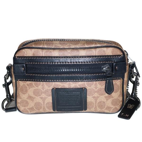 COACH コーチ 2way ビジネスバッグ　レザー　ブラック　ダークブラウン COACH（コーチ） アカデミー シグネチャー クロスボディ ショルダー