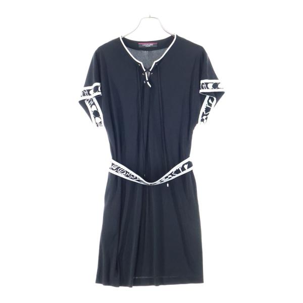 LEONARD（レオナール） 袖切替 ヘンリーネック 半袖 ワンピース