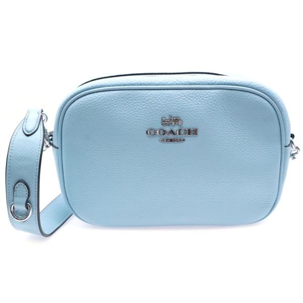 COACH（コーチ） ロゴ レザー ショルダーバッグ ブルー レディース