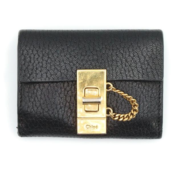 【未使用】Chloeクロエ　コンパクト　3つ折り財布　❤︎ Chloe（クロエ） ドリュー ミニ レザー ターンロック ウォレット 三