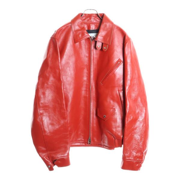 美品 sacai 22SS カウハイドレザーメッシュカットソー 2 sacai（サカイ） 25SS LEATHER JACKET マルチポケット ジップアップ