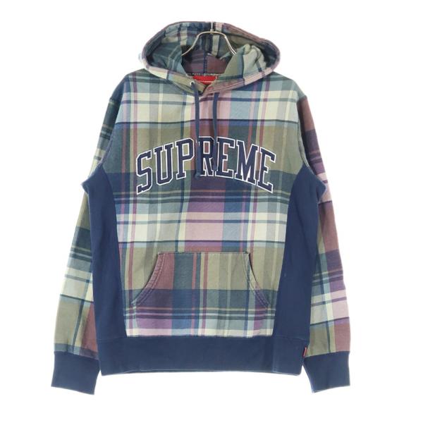 【人気モデル】Supreme シュプリーム ビーズ刺繍 アーチロゴパーカー XL Supreme（シュプリーム） 14AW Arch Logo Plaid Pullover アーチロゴ