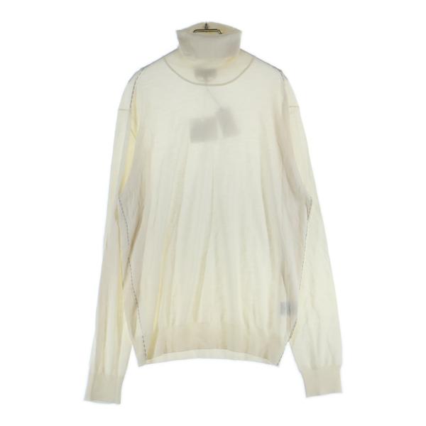 値下げ　HERMES　シルクカシミア ベージュ長袖ニット HERMES（エルメス） シルク混 タートルネックシルクカシミヤニット