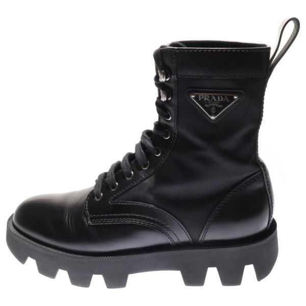 PRADA（プラダ） トライアングルロゴ レザーナイロン レースアップ