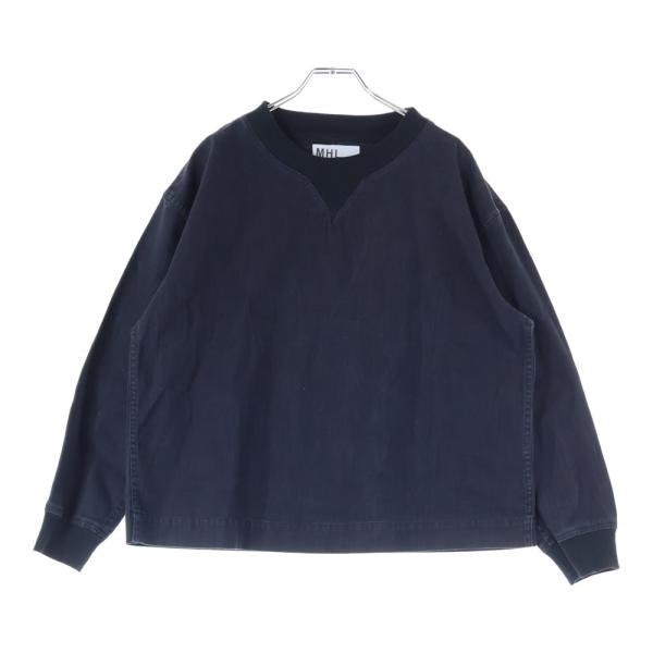 【新品】マーガレットハウエル MHL. クルーネック ロング Tシャツ 日本製黒 MARGARET HOWELL（マーガレットハウエル） コットン クルーネック 長袖