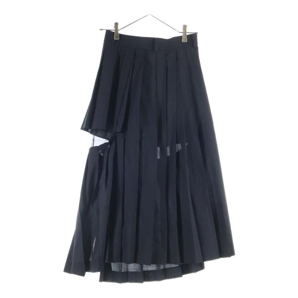 sacaiフリル付きブラックタイトスカート sacai（サカイ） 22AW SUITING×CHIFFON LAYERED PLEATS SKIRT スー