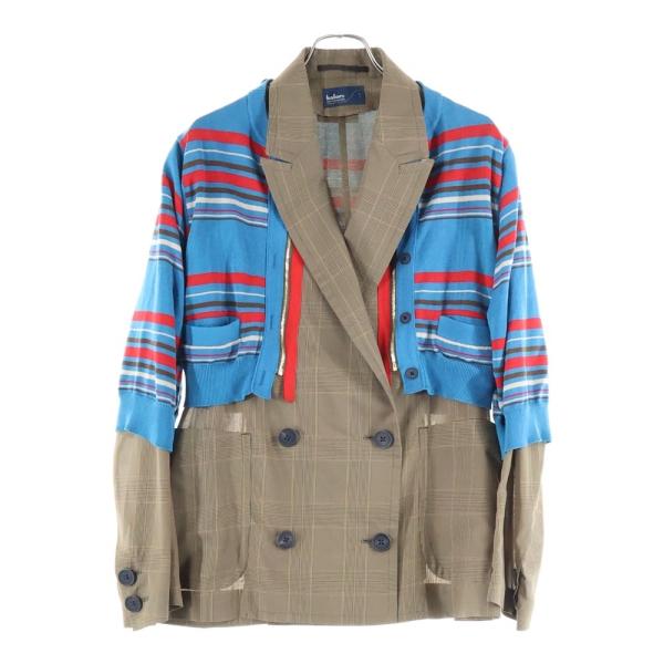 kolor（カラー） 21SS ドッキング チェック柄 ダブルテーラード