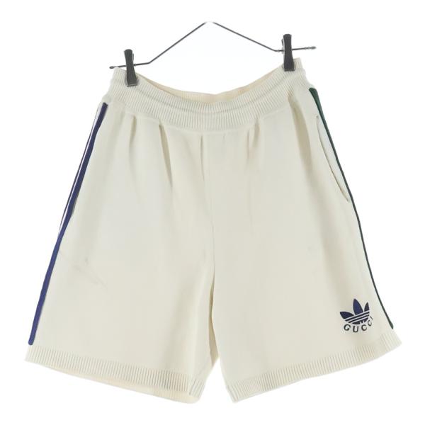 グッチ×アディダス ショートパンツ S メンズ アイボリー 700480 GUCCI（グッチ） ×adidas アディダス サイドライン ショーツ ハーフ