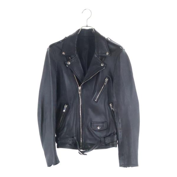 【極美品】LITHIUM HOMME ラムレザージャケット ブラック　 48 LITHIUM HOMME（リチウム オム） リチウム オム ラムレザーダブル