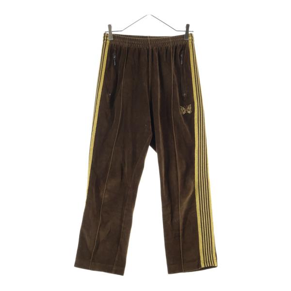 Needles ニードルス NARROW TRACK PANT VELOUR ナロー サイドライン ドローストリング ベロア トラックパンツ ブラウン DI179 Needles（ニードルス） NARROW TRACK PANT VELOUR ナロー サイドライン