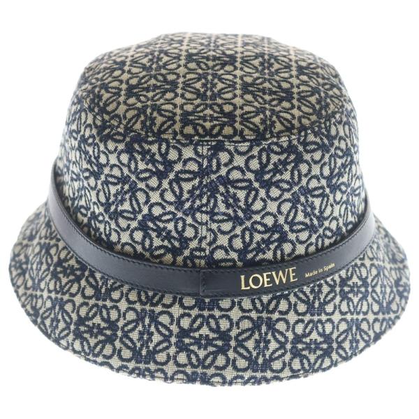 LOEWE（ロエベ） アナグラムジャガード バケットハット 帽子 ネイビー