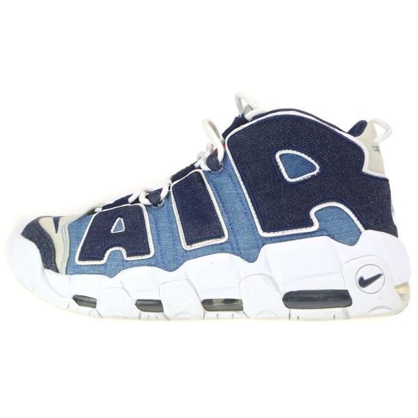 NIKE ナイキ AIR MORE UPTEMPO 96 DENIM エアモアアップテンポ デニム ハイスニーカー インディゴ US8.5/26.5cm CJ6125-100