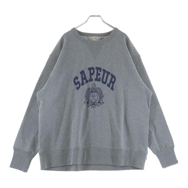 SAPEur サプール NAVAL CREW NECK フロントカレッジロゴ クルーネック