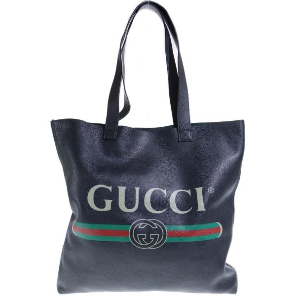 GUCCI（グッチ） シェリーライン GGロゴプリント レザートートバッグ