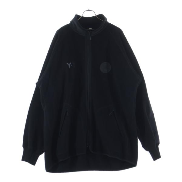 Y-3 ワイスリー 22AW U LEOPARD FLEECE JACKET 胸ロゴ ウールフリースジャケット ブラック HN1969 Y-3 ワイスリー 22AW U LEOPARD FLEECE JACKET 胸ロゴ ウールフリース
