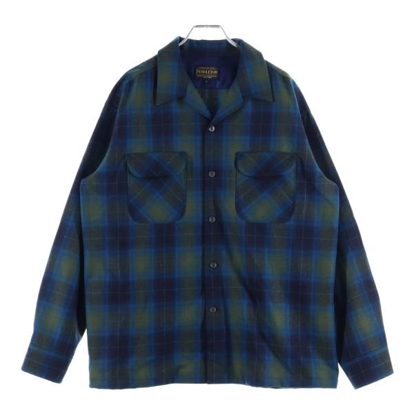 PENDLETON ペンドルトン OPEN COLLAR SHIRT オンブレチェック ロングスリーブ オープンカラーシャツ ブルー 5575-2008 PENDLETON（ペンドルトン） OPEN COLLAR SHIRT オンブレチェック