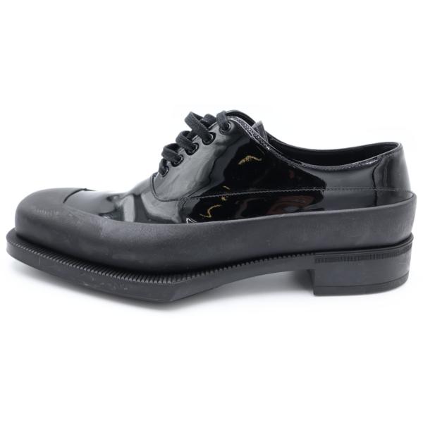 PRADA スクエアトゥ ダービーシューズ PRADA（プラダ） スクエアトゥ ラバーソール レザーダービーシューズ