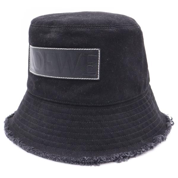 LOEWE（ロエベ） FRAYED BUCKET HAT ステッチブリム フリンジ レザー