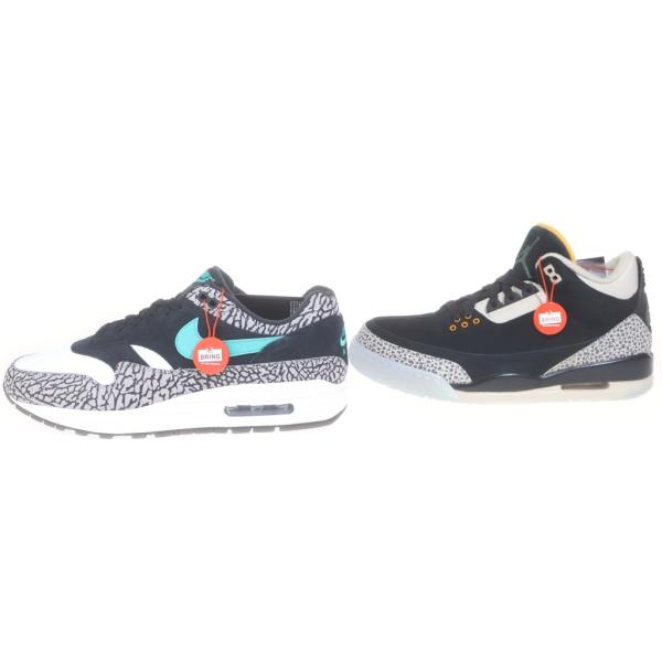 ナイキ ×ATMOS AIR JORDAN 3 RETRO & AIR MAX 1 ATMOS PACK エアジョーダン3 ローカットスニーカー US9.5/27.5cm 923098-900