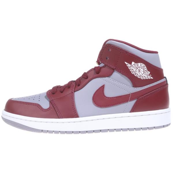 NIKE ナイキ AIR JORDAN 1 MID TEAM RED エアジョーダン1 チームレッド ミッドカットスニーカー グレー US9.5/27.5cm DQ8426-615