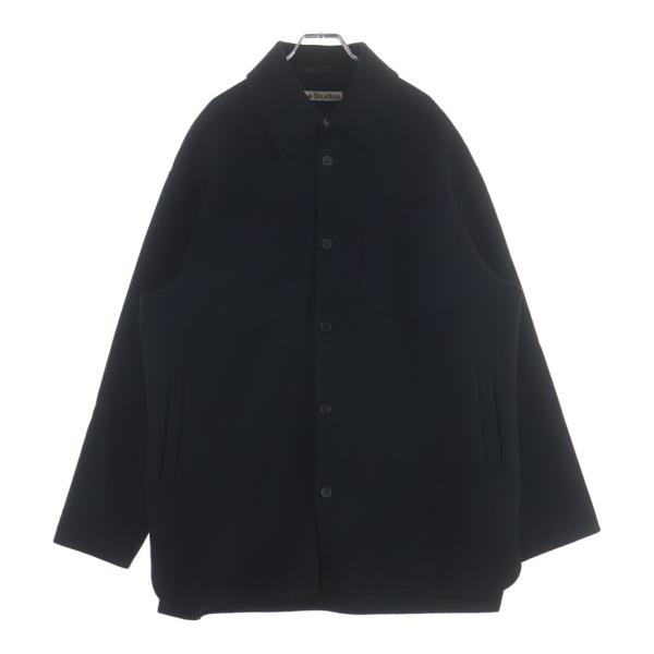 Acne Studios アクネ ストゥディオズ ソフトウール オーバーサイズ シャツジャケット ブラック FN-MN-OUTW000587 Acne Studios（アクネ ストゥディオズ） アクネ ストゥディオズ ソフト