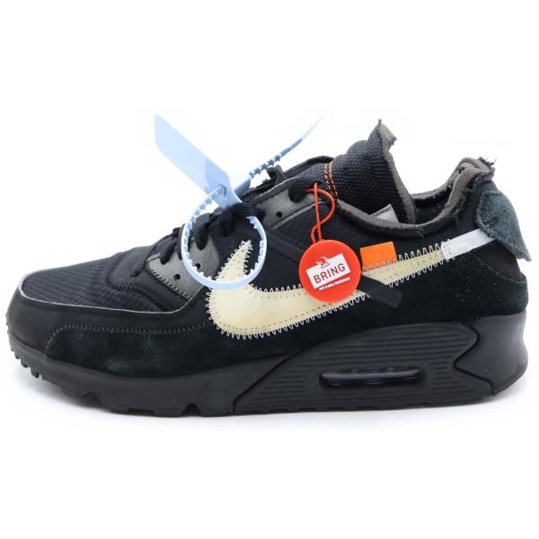 NIKE ナイキ ×OFF-WHITE AIR MAX 90 オフホワイト エアマックス90 ローカットスニーカー ブラック US8/26cm AA7293-001