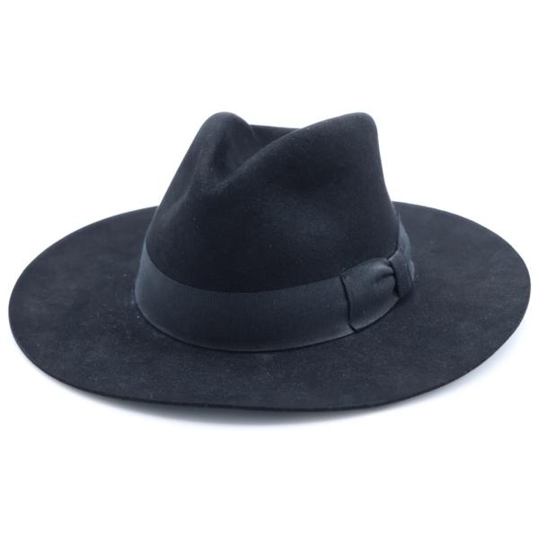 SAINT LAURENT PARIS サンローランパリ 16AW New Bowie Fedora Hat ニューボウイフェドラハット ロングプリムハット 中折れ帽子 ブラック 442145 Y3OS1 サンローランパリ 16AW New Bowie Fedora Hat ニューボウイフェドラ