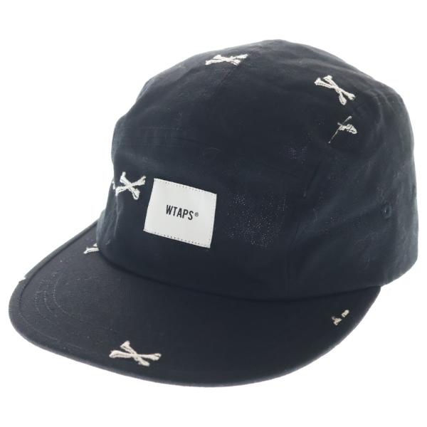 WTAPS ダブルタップス 22SS CAP CROSSBONE ロゴパッチ クロスボーン刺繍 5パネルキャップ 帽子 ブラック 221HDT-HT02 WTAPS（ダブルタップス） 22SS CAP CROSSBONE ロゴパッチ クロスボーン