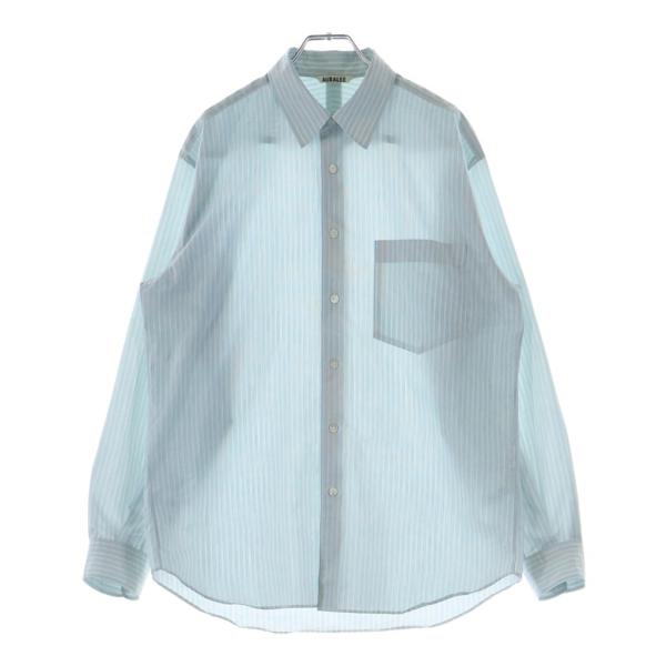 AURALEE ストライプ 長袖シャツ AURALEE（オーラリー） 23SS FINX POLYESTER STRIPE SHIRT フィンクス