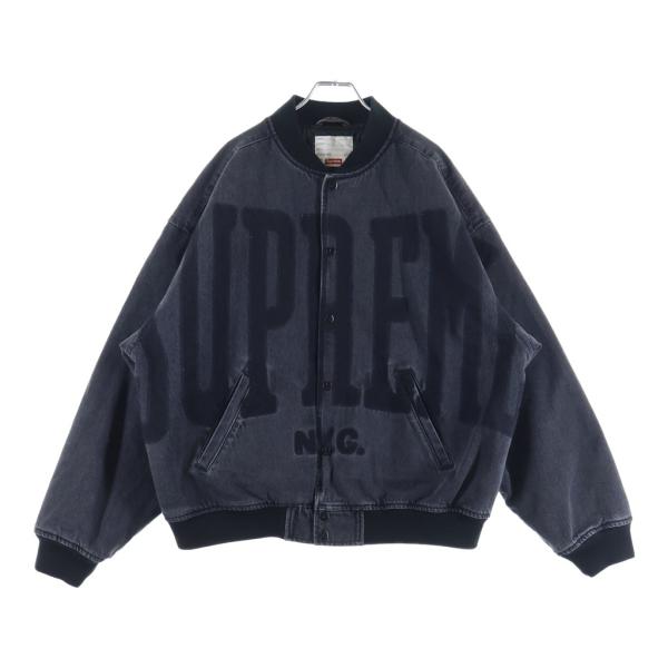 シュプリーム denim varsity jacket スタジャン M Supreme（シュプリーム） 23SS Washed Knockout Denim Varsity Jacket