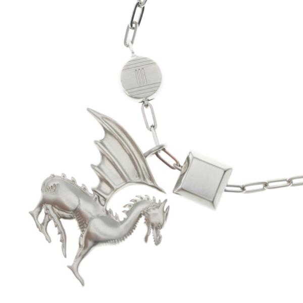 HERMES エルメス TALISMAN DRAGON LONG NECKLACE タリスマン ドラゴンモチーフ ロングネックレス シルバー