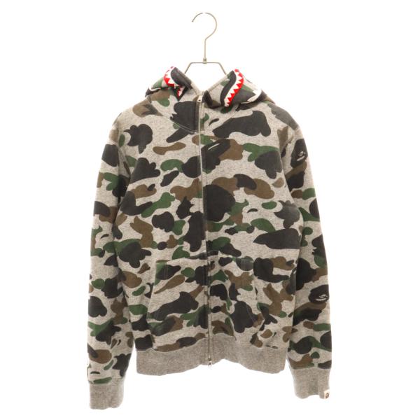 A Bathing Ape 1st Hoodie Jacket カモシャーク A BATHING APE® 1st Camo Shark Hoodie Jacket | Green | FARFETCH