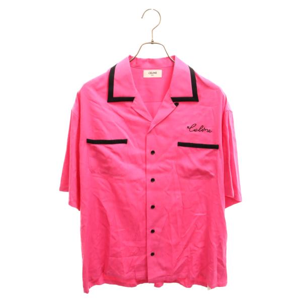 セリーヌ 21SS ボーリングシャツ ロゴ刺繍 半袖シャツ 38 セリーヌ 21SS ボーリングシャツ ロゴ刺繍 半袖シャツ 38 CELINE