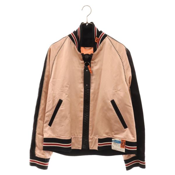 MIHARA YASUHIROダブルカラー ビッグジップ サテン スカジャン 黒 MIHARAYASUHIRO ミハラヤスヒロ 19SS W-NECK SOUVENIR JACKET メガ