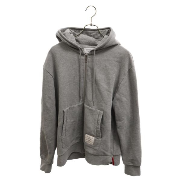THOM BROWNE（トム ブラウン） HOODIE ZIP-UP PULLOVER IN CLASSIC