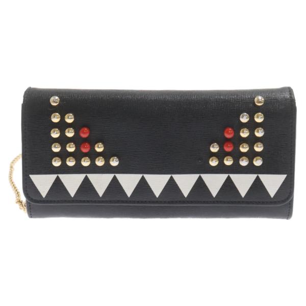 FENDI フェンディ モンスター スタッズ チェーン レザー ロング  