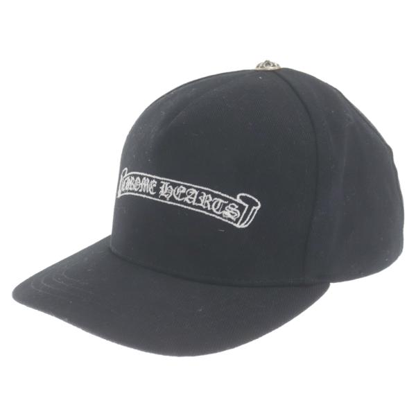 CHROME HEARTS スクロールラベル ベースボール キャップ ブラック CHROME HEARTS クロムハーツ スクロールラベル ロゴ刺繍 ベース