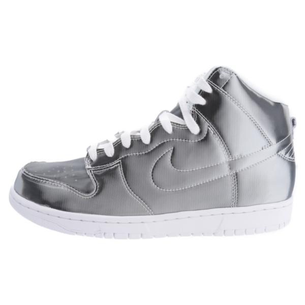 NIKE　シルバー　ハイカットスニーカ　28.5センチ　スペア紐付き NIKE shox ショックス 28.5 ハイカット シルバー - メルカリ