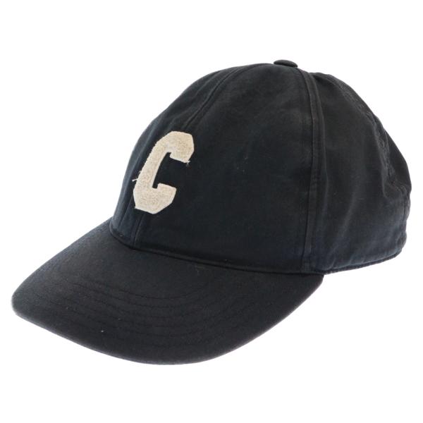 【美品】CELINE ロゴベースボールキャップ ブラック CELINE（セリーヌ） ロゴ ワッペン イニシャル ベースボールキャップ