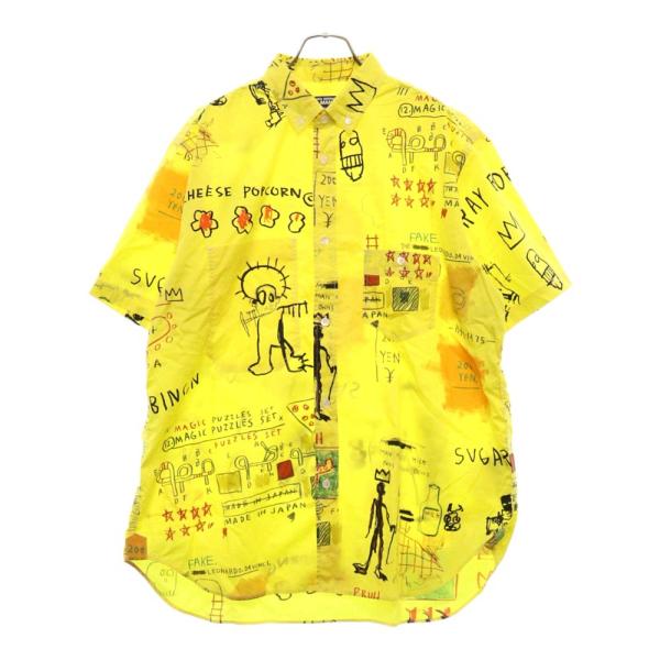 JUNYA WATANABE COMME des GARCONS ジュンヤワタナベ コムデギャルソン Jean-Michel Basquiat B021 バスキア 綿ブロードプリント 半袖シャツ イエロー WK-B021 shopbring_9224j180282