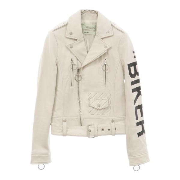 OFF-WHITE (オフホワイト) ダブルレザーライダースジャケット OFF-WHITE (オフホワイト) ダブルレザーライダースジャケット