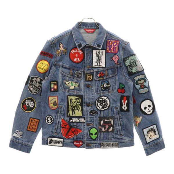 Supreme SUPREME シュプリーム 18SS Patches Denim Trucker Supreme SUPREME シュプリーム 18SS Patches Denim Trucker