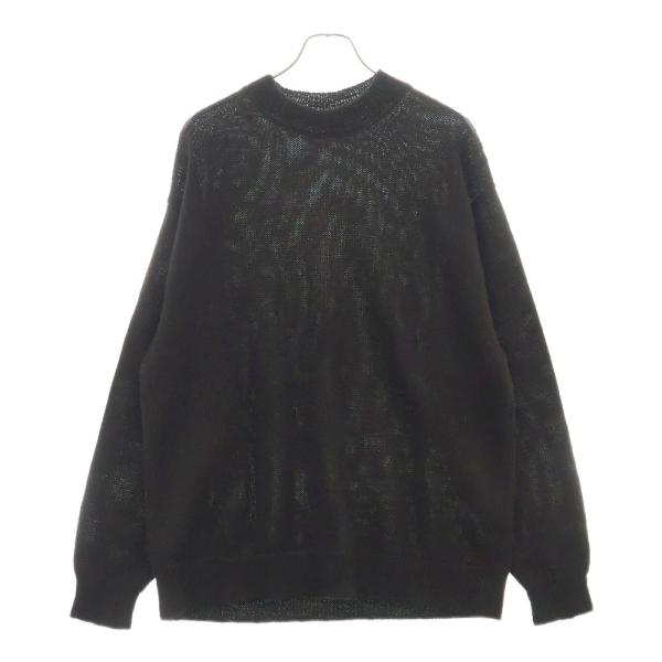 21AW comoli ブラックアルパカ クルーネックニット サイズF COMOLI ブラックアルパカ クルーネックニット