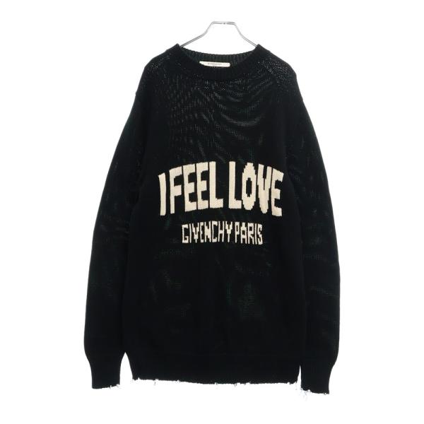 GIVENCHY ジバンシィ I Feel Love Damage Knit Sweater ロゴ ダメージ