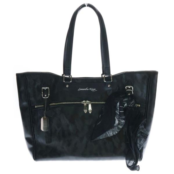 Samantha Kingz ブラック トート バッグ ショルダーバッグ サマンサキングズ Samantha Kingz ショルダー トートバック レザー 黒