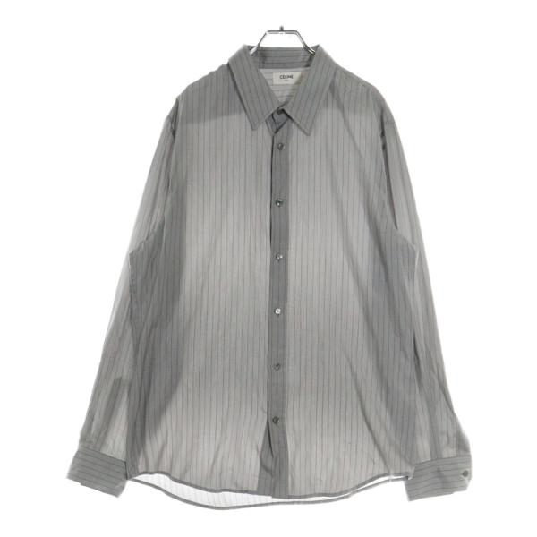 CELINE（セリーヌ） 23AW シルク ストライプロングスリーブ 長袖シャツ