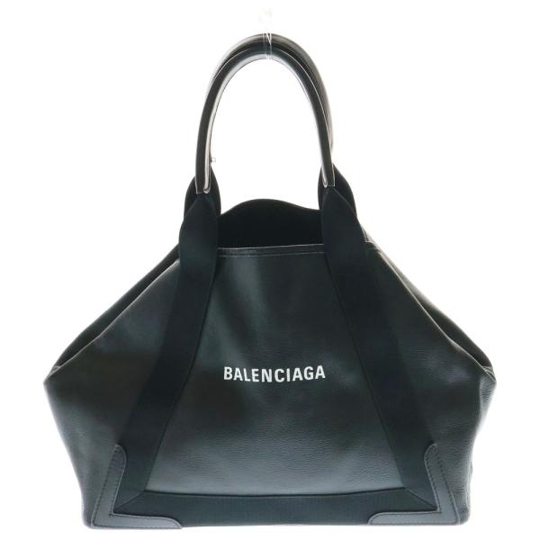 BALENCIAGA（バレンシアガ） ネイビーカバス M ポーチ付き ロゴ