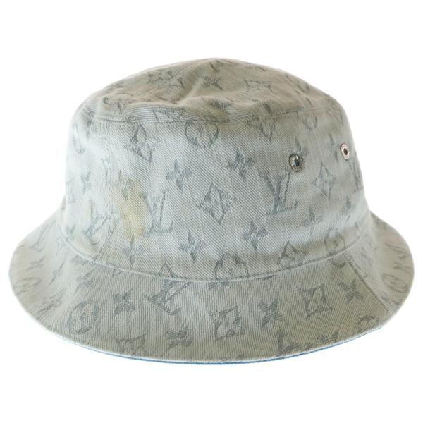 未使用✨現行ルイヴィトン デニムハット モノグラム 金ロゴ 保存袋付き ブルー 未使用✨現行ルイヴィトン デニムハット モノグラム 金ロゴ 保存袋付き