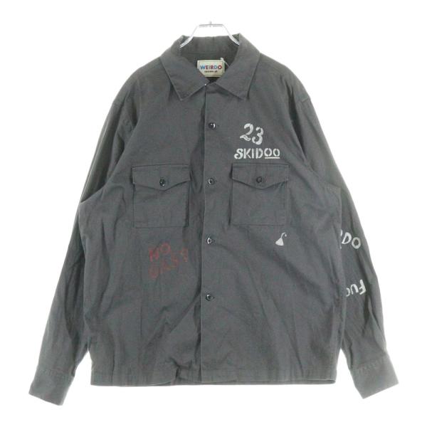 WEIRDO（ウィアード） オープンカラー 長袖サファリジャケット グレー