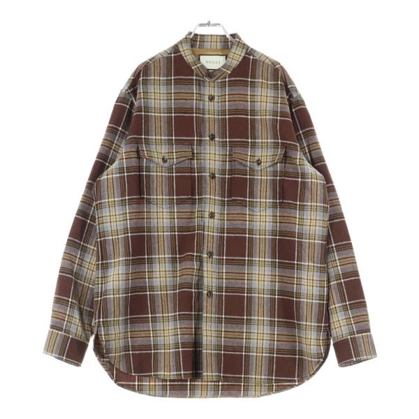 GUCCI（グッチ） Wool Checked L/S Shirt ウール チェック スタンド